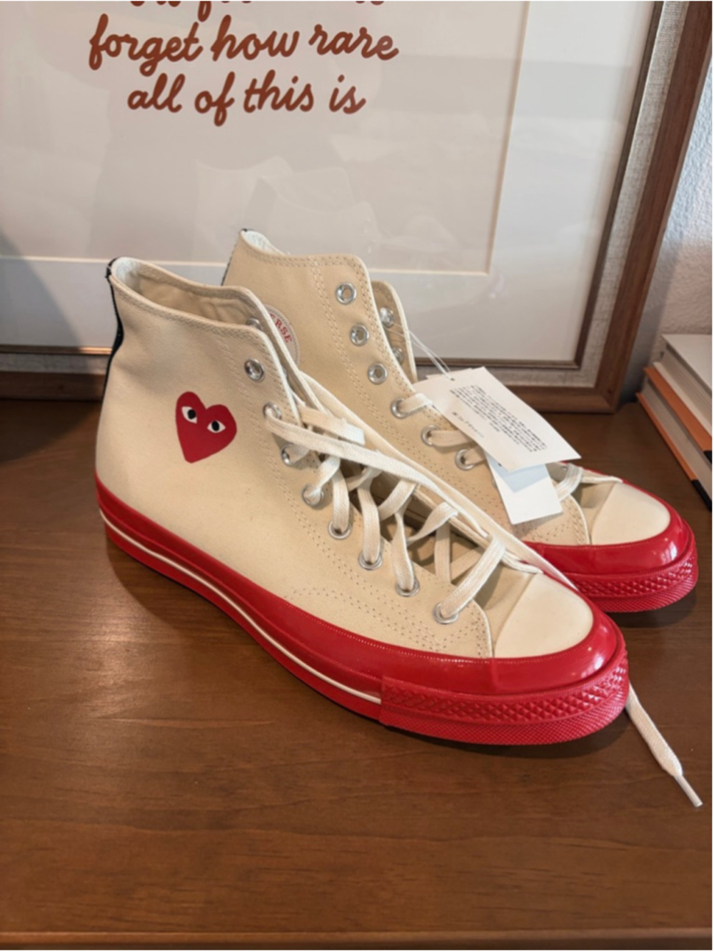 Converse x CDG Play Chuck 70 High Top Red Sole Cream Men 10 / Women 12 NWT